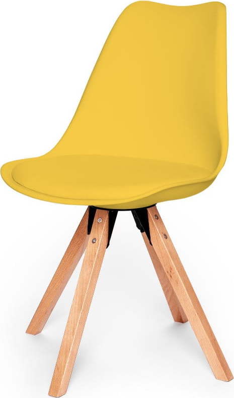 Sada 2 žlutých židlí s podnožím z bukového dřeva Bonami Essentials Gina Bonami Essentials