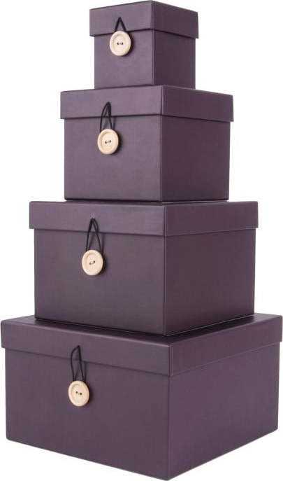 Sada 4 fialových úložných boxů s víkem PT LIVING Uniform PT LIVING