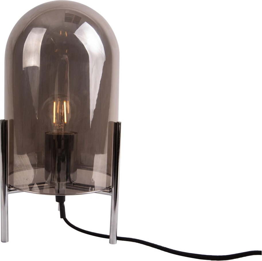 Šedá skleněná stolní lampa Leitmotiv Glass Bell Leitmotiv