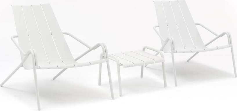 Set kovového zahradního nábytku v bílé barvě Ezeis Fleole Ezeis