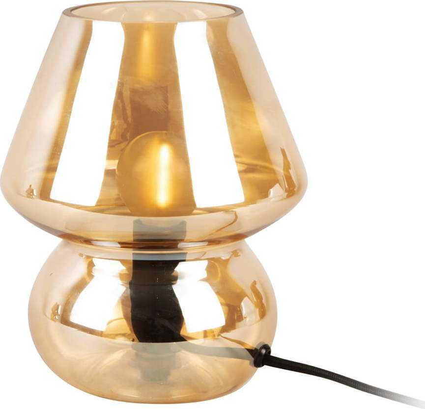 Světle hnědá skleněná stolní lampa Leitmotiv Glass