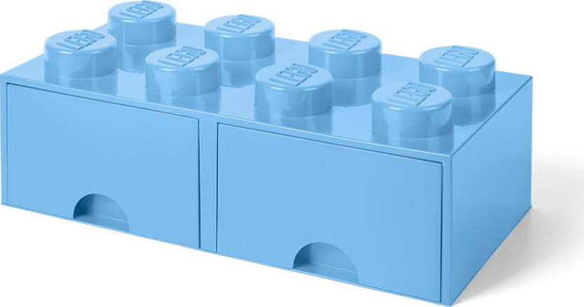 Světle modrý úložný box se dvěma šuplíky LEGO® LEGO