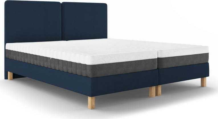 Tmavě modrá dvoulůžková postel Mazzini Beds Lotus