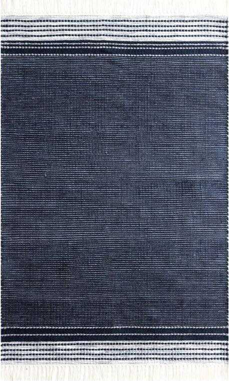 Tmavě modrý oboustranný venkovní koberec z recyklovaného plastu Green Decore Civil