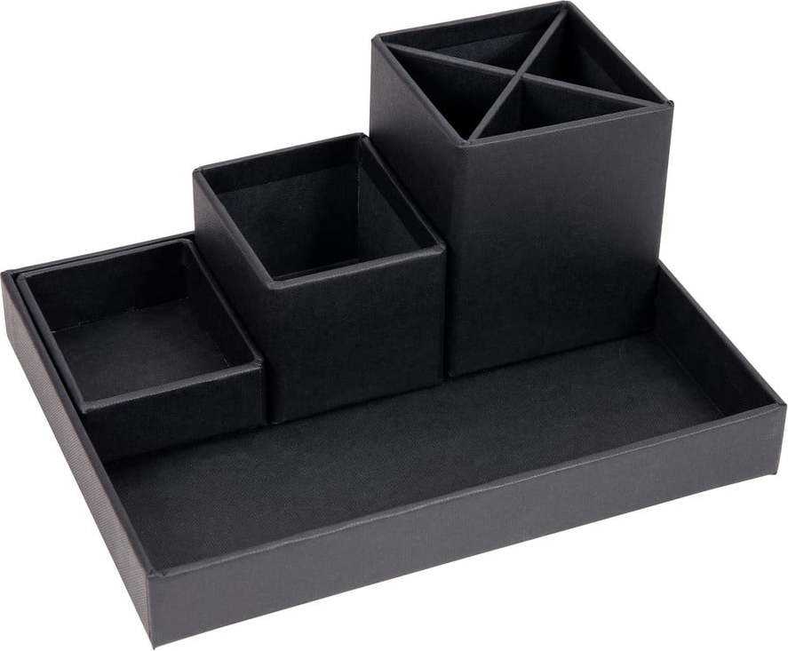 Tmavě šedý 4dílný stolní organizér na psací pomůcky Bigso Box of Sweden Lena Bigso Box of Sweden