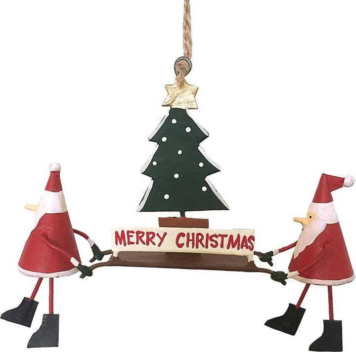 Vánoční závěsná ozdoba G-Bork Santas with Christmastree G-Bork