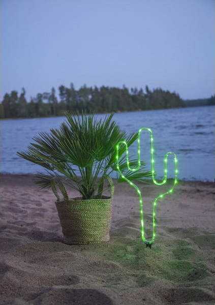 Zelené venkovní LED svítidlo ve tvaru kaktusu Star Trading Tuby