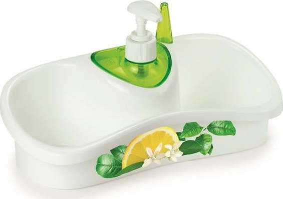 Zelený stojan na mytí nádobí s dávkovačem saponátu Snips Snips