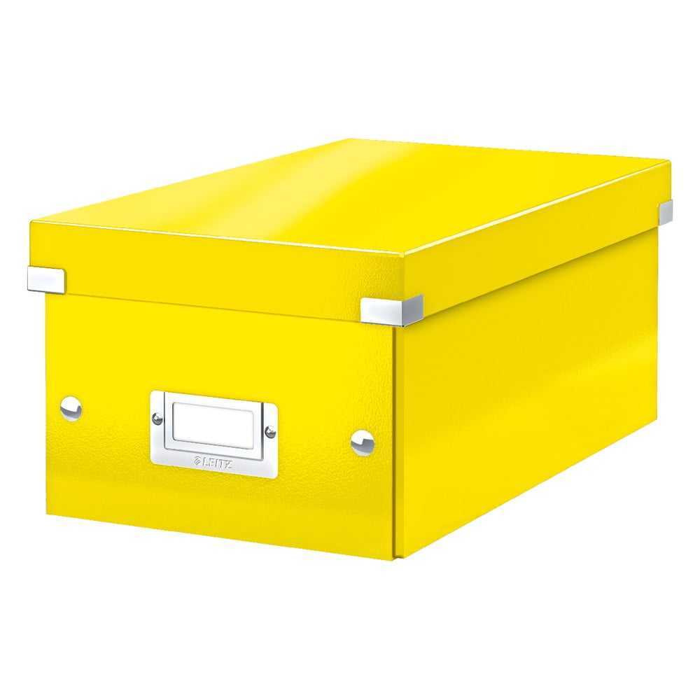 Žlutá úložná krabice s víkem Leitz DVD Disc