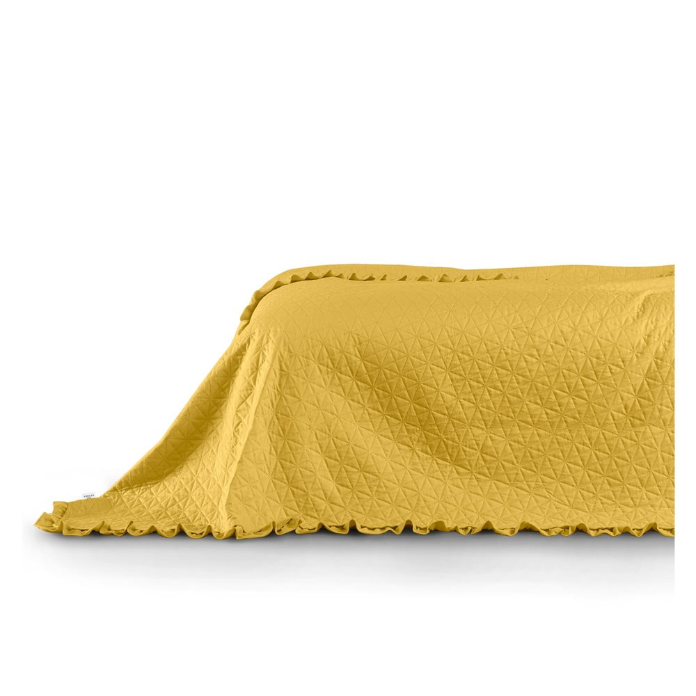 Žlutý přehoz přes postel AmeliaHome Tilia