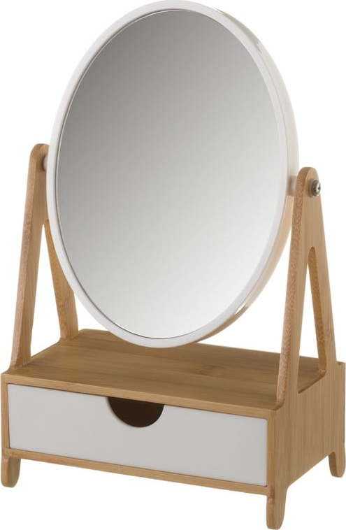 Zrcadlo na bambusovém stojanu se zásuvkou Unimasa Coco Unimasa