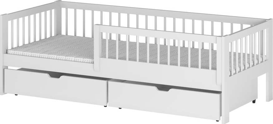 Bílá dětská postel s úložným prostorem 90x190 cm Edi - Lano Meble Lano Meble