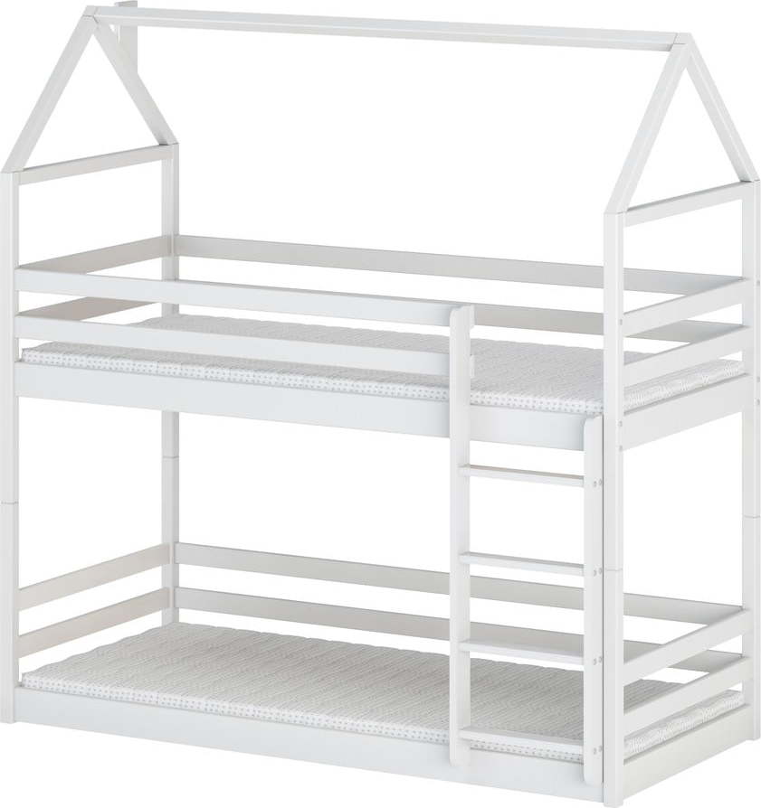 Bílá domečková/patrová dětská postel 70x160 cm Axel - Lano Meble Lano Meble