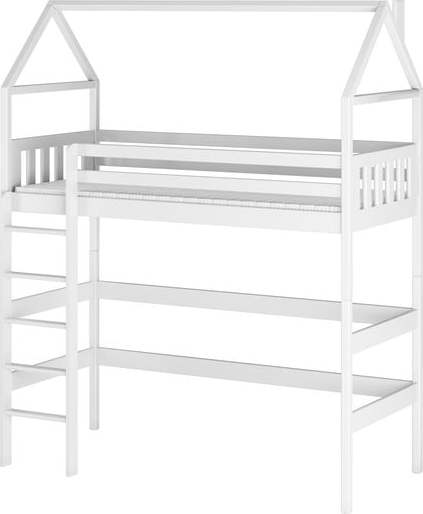 Bílá domečková/vyvýšená dětská postel 80x160 cm Gloria - Lano Meble Lano Meble