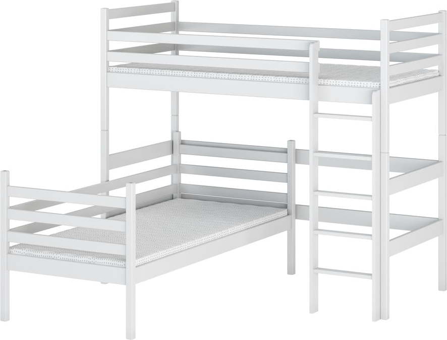 Bílá patrová dětská postel 90x190 cm Double - Lano Meble Lano Meble