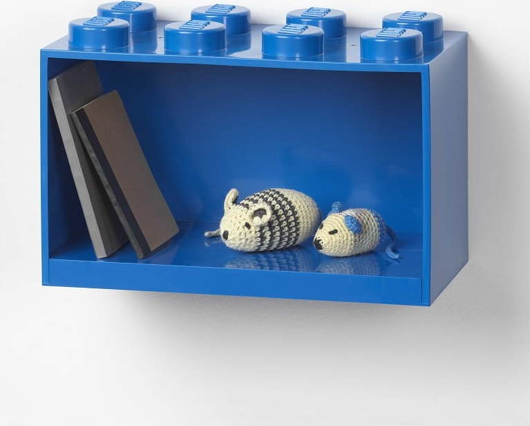 Dětská modrá nástěnná police LEGO® Brick 8 LEGO