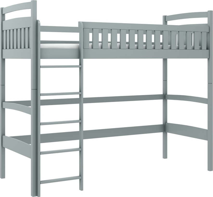 Šedá vyvýšená dětská postel 70x160 cm Mia - Lano Meble Lano Meble