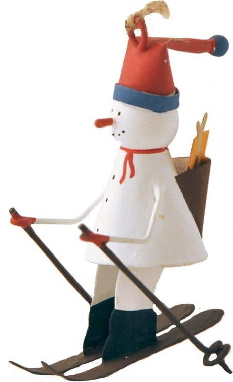 Závěsná vánoční dekorace Snowman on Skiis - G-Bork G-Bork