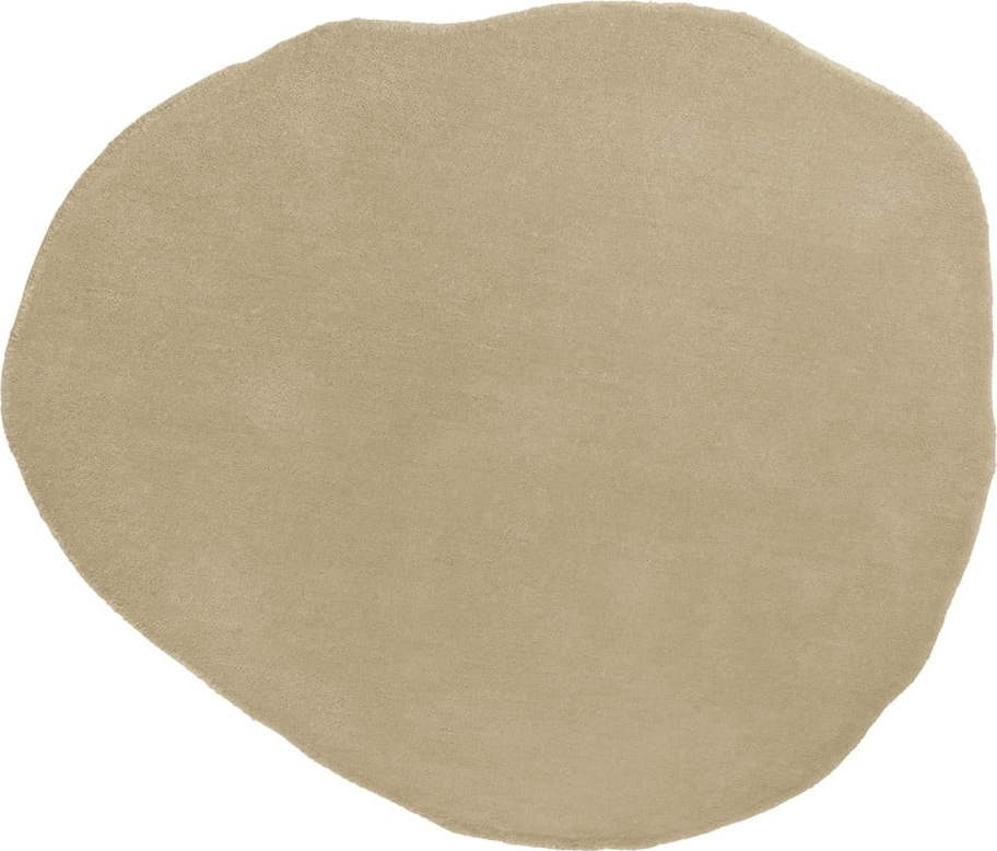 Béžový vlněný koberec 131x145 cm - Leitmotiv Leitmotiv