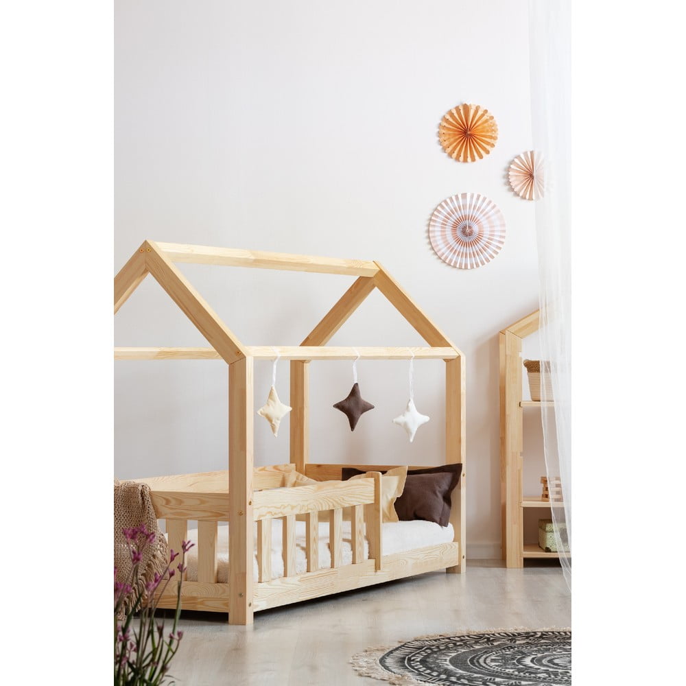 Domečková dětská postel z borovicového dřeva 90x190 cm Mila MBP - Adeko Adeko