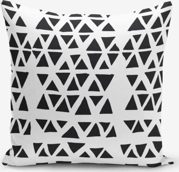 Povlak na polštář s příměsí bavlny Minimalist Cushion Covers Black Triangle Modern