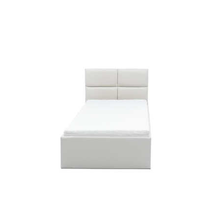 Čalouněná postel MONOS II s matrací rozměr 140x200 cm - Eko-kůže Bílá eko-kůže Pěnová matrace Signal-nabytek