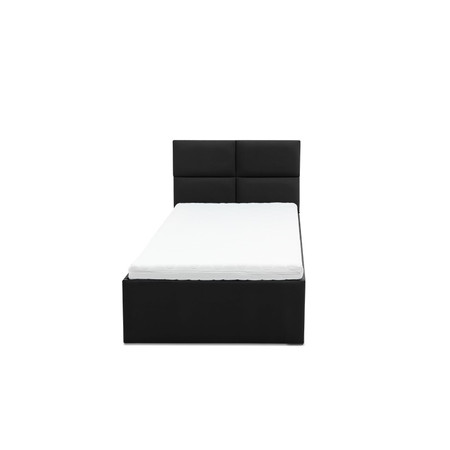 Čalouněná postel MONOS II s matrací rozměr 140x200 cm - Eko-kůže Černá eko-kůže Pěnová matrace Signal-nabytek