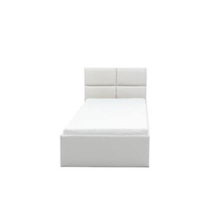Čalouněná postel MONOS II s matrací rozměr 90x200 cm - Eko-kůže Bílá eko-kůže Bonelová matrace Signal-nabytek