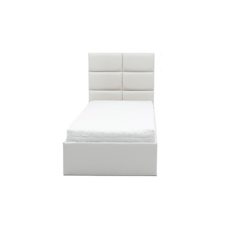 Čalouněná postel TORES II s matrací rozměr 140x200 cm - Eko-kůže Bílá eko-kůže Bonelová matrace Signal-nabytek