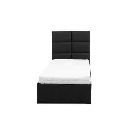 Čalouněná postel TORES II s matrací rozměr 140x200 cm - Eko-kůže Černá eko-kůže Bonelová matrace Signal-nabytek