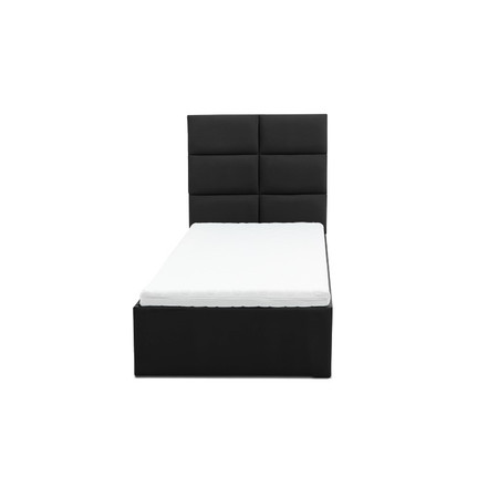 Čalouněná postel TORES II s matrací rozměr 140x200 cm - Eko-kůže Černá eko-kůže Pěnová matrace Signal-nabytek