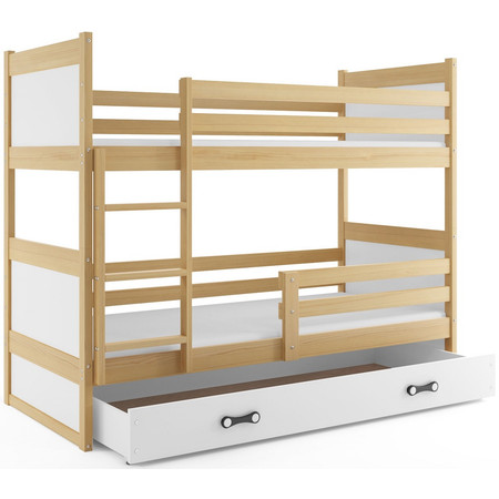 Dětská patrová postel RICO 200x90 cm Bílá Borovice BMS