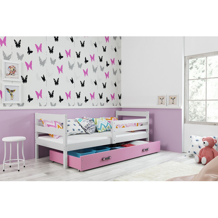Dětská postel ERYK 190x80 cm Ružové Bílá BMS