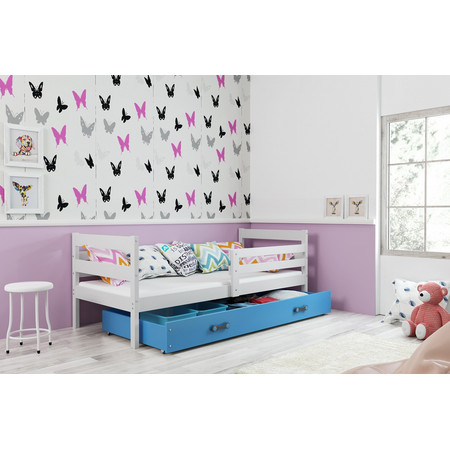 Dětská postel ERYK 200x90 cm Modrá Bílá BMS
