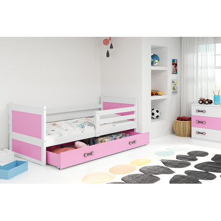 Dětská postel RICO 200x90 cm Ružové Bílá BMS