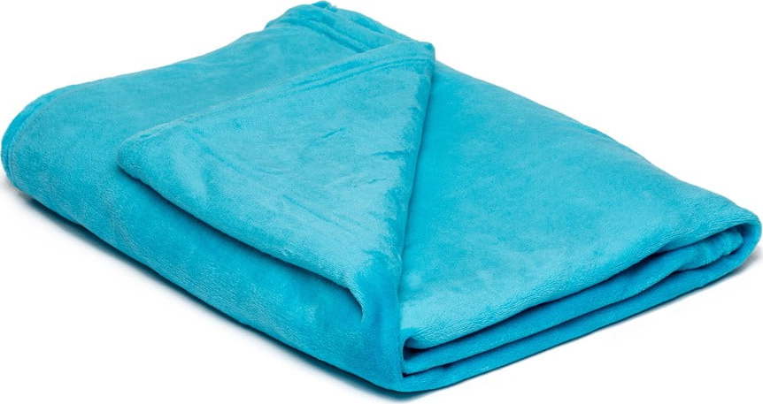 Tyrkysově modrá mikroplyšová deka My House