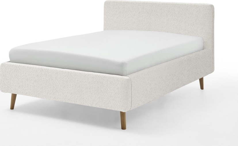 Bílá čalouněná dvoulůžková postel s úložným prostorem s roštem 140x200 cm Mattis - Meise Möbel Meise Möbel