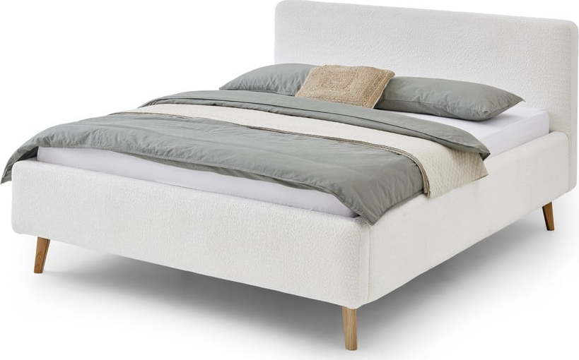 Bílá čalouněná dvoulůžková postel s úložným prostorem s roštem 160x200 cm Mattis - Meise Möbel Meise Möbel