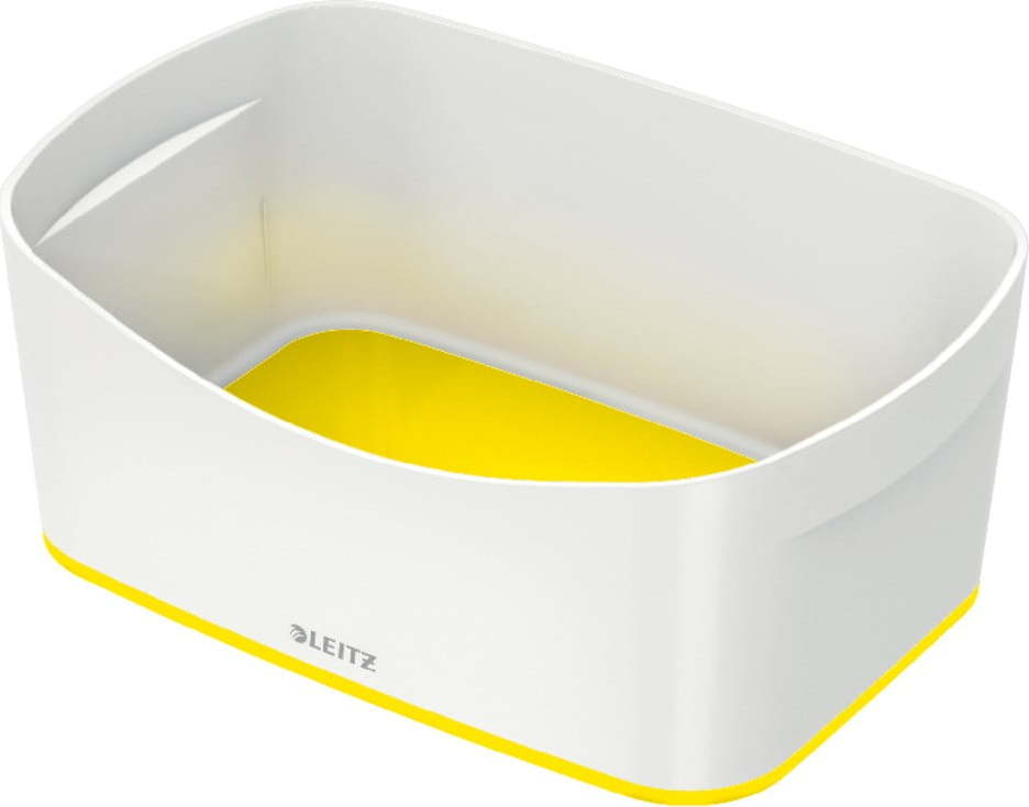Bílo-žlutý plastový úložný box MyBox - Leitz Leitz