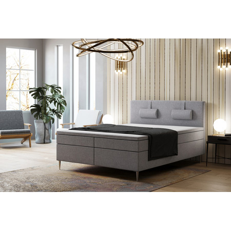 Čalouněná postel Brooklyn bez úložného prostoru 120x200 cm Světle šedá KOLA