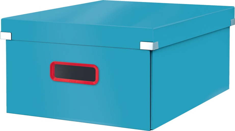 Modrý kartonový úložný box s víkem Click&Store - Leitz Leitz