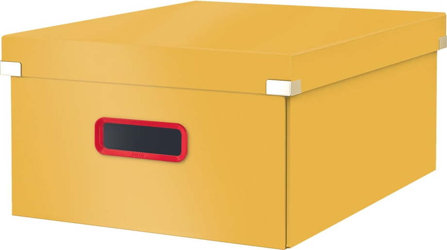 Oranžový kartonový úložný box s víkem Click&Store - Leitz Leitz