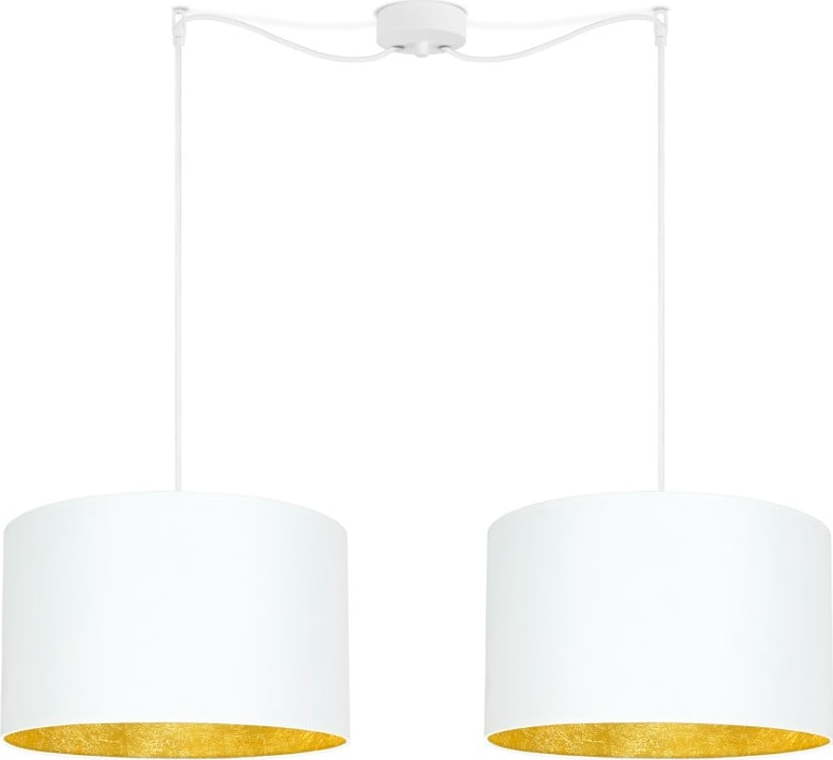 Bílé dvojité stropní svítidlo s vnitřkem ve zlaté barvě Sotto Luce Mika Sotto Luce