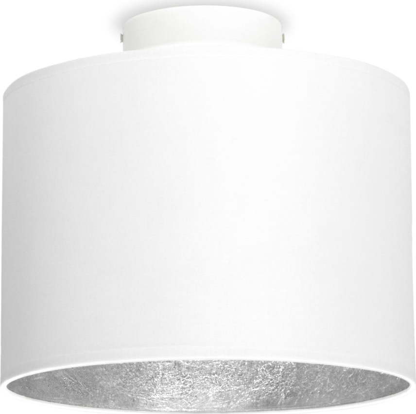 Bílé stropní svítidlo s detailem ve stříbrné barvě Sotto Luce MIKA S