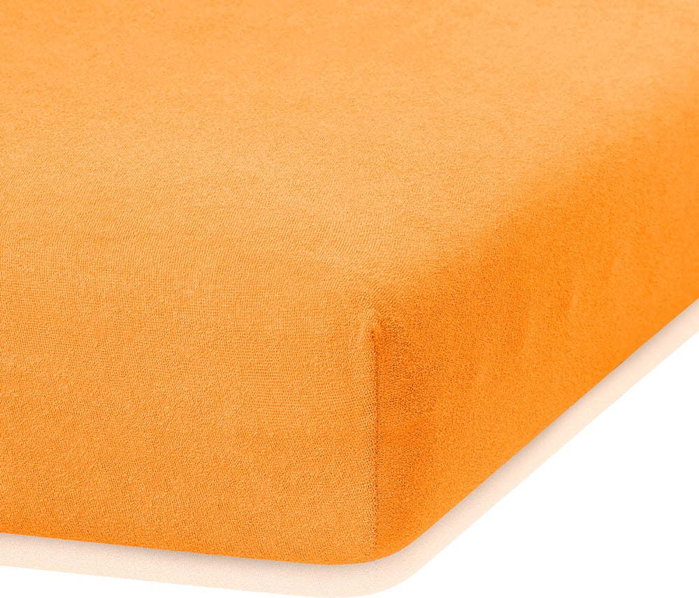 Oranžové elastické prostěradlo s vysokým podílem bavlny AmeliaHome Ruby