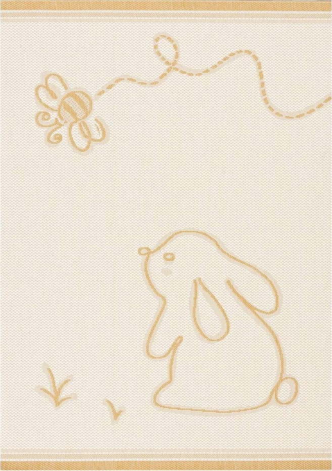 Žluto-béžový antialergenní dětský koberec 230x160 cm Rabbit and Bee - Yellow Tipi Yellow Tipi