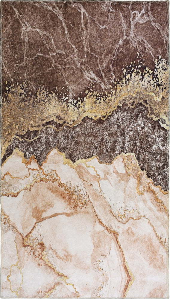Koňakově hnědo-krémový pratelný koberec 150x80 cm - Vitaus Vitaus