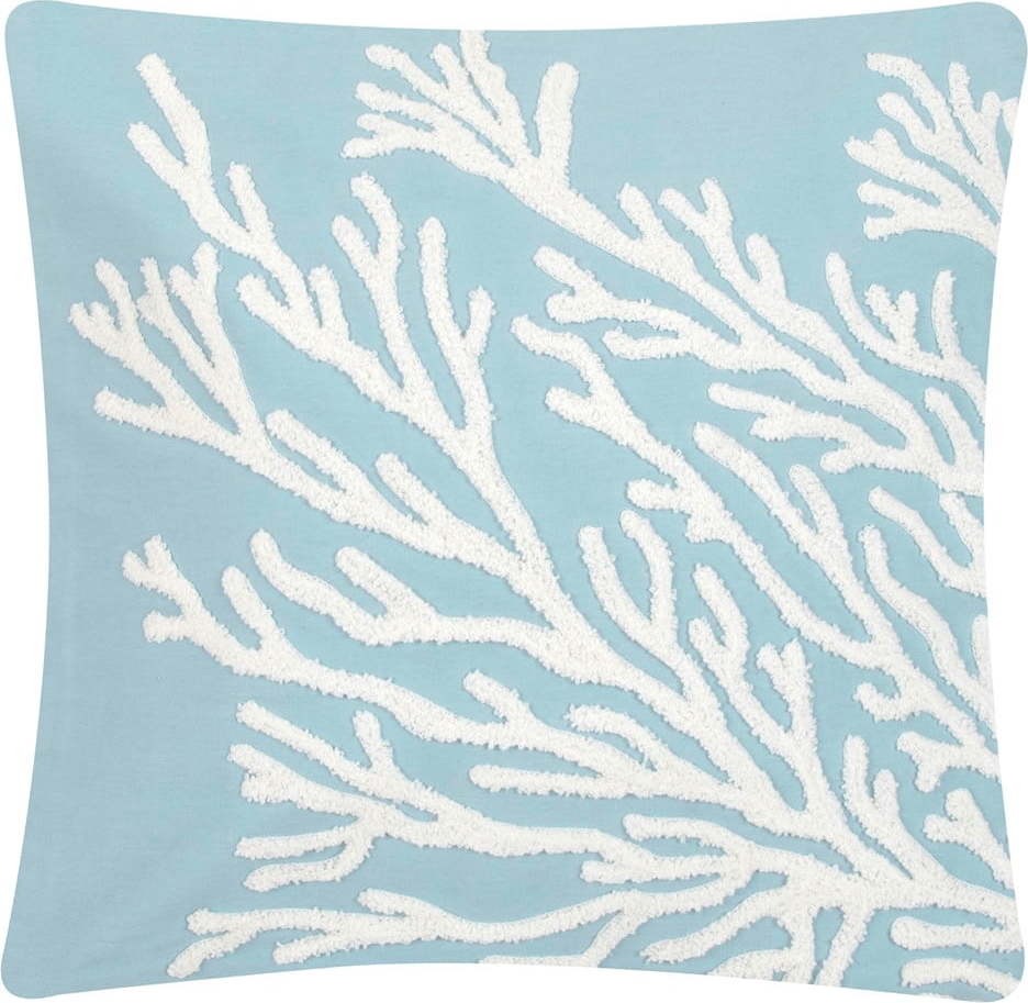 Modro-bílý bavlněný dekorativní povlak na polštář Westwing Collection Reef