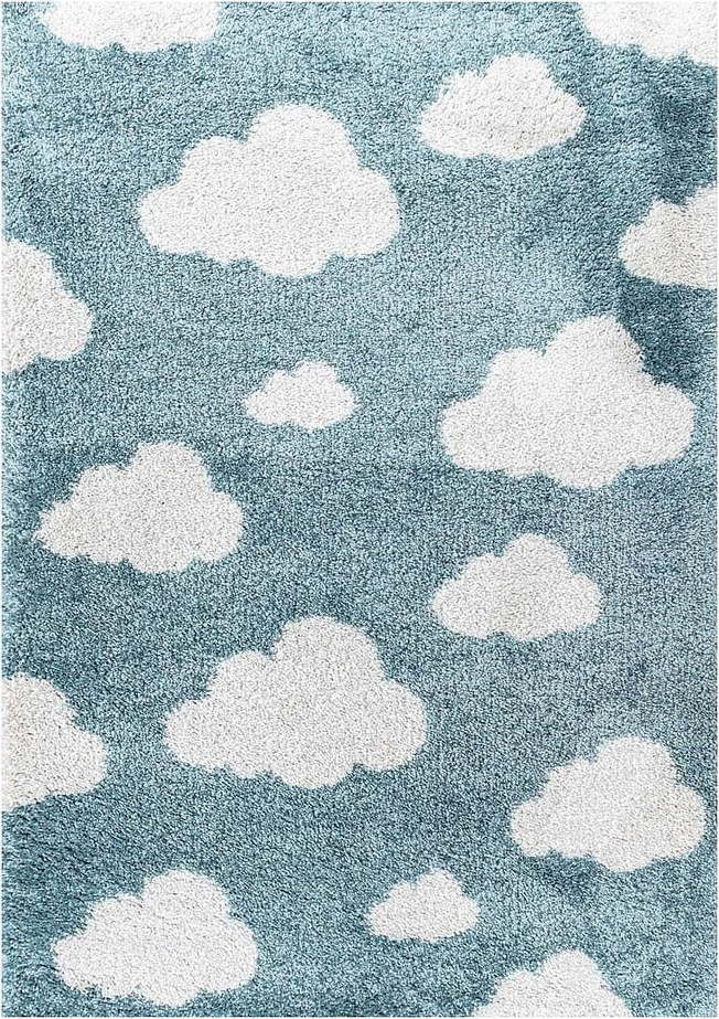 Modrý antialergenní dětský koberec 170x120 cm Clouds - Yellow Tipi Yellow Tipi