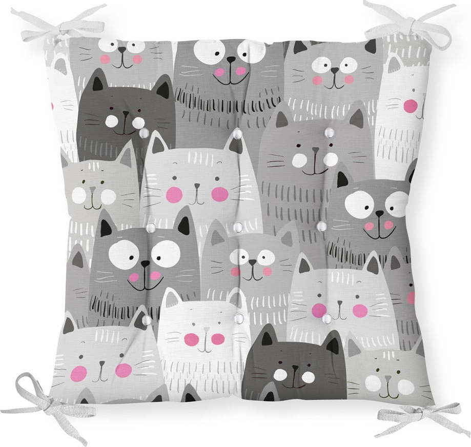 Podsedák na židli Minimalist Cushion Covers Gray Cats